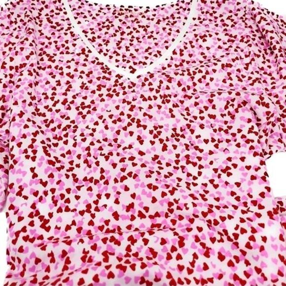 Kate Spade Confetti Hearts Night Shirt Red Pink Size XSmall - Picture 11 of 13